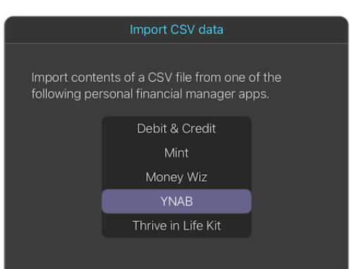 Import financial data from YNAB